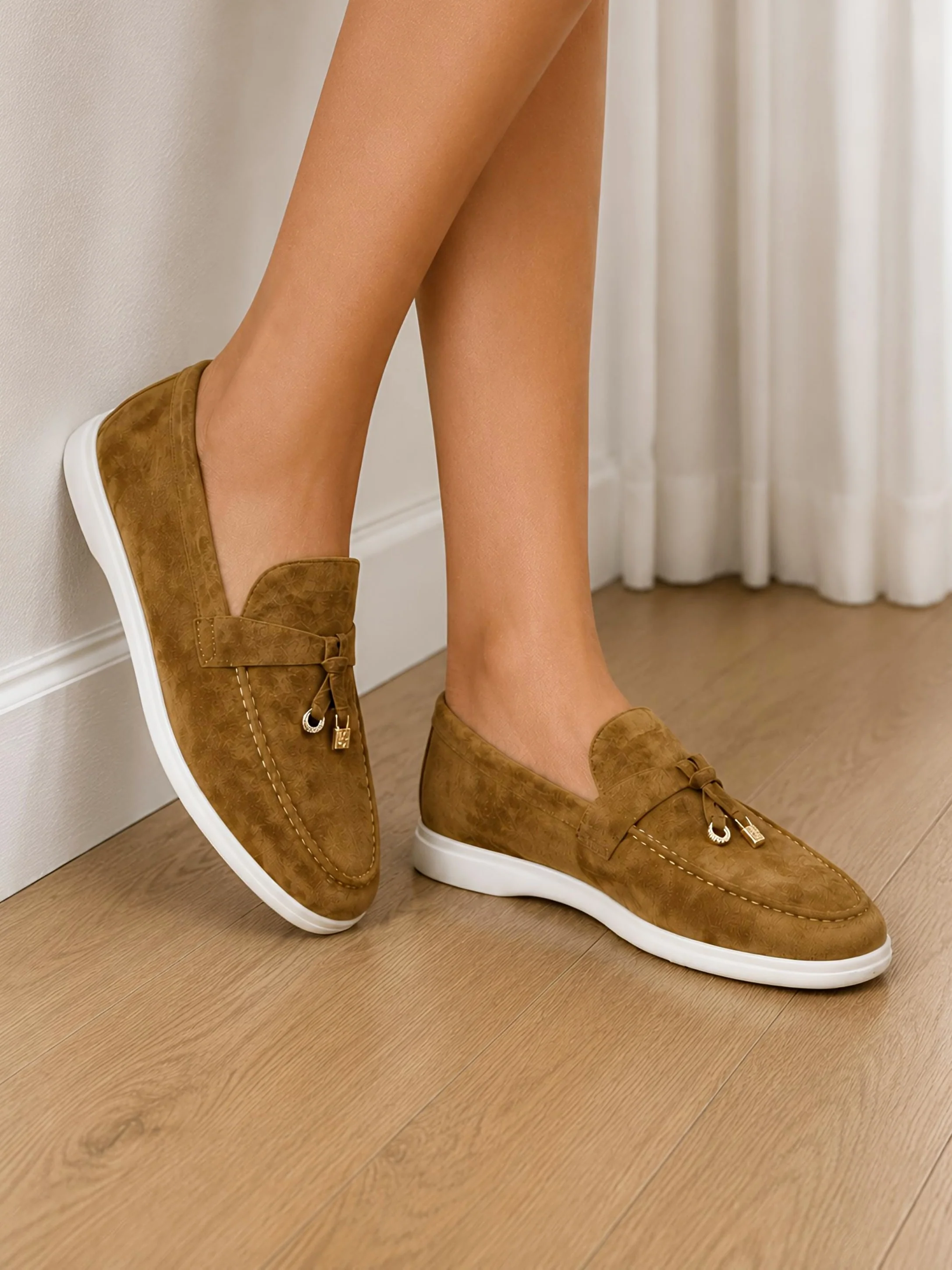 Liora Brown Leather Women Loafers